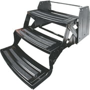 Lippert Black, 24, Steel RV Steps, 3-Step Manual, Anti-Slip Skid Tape