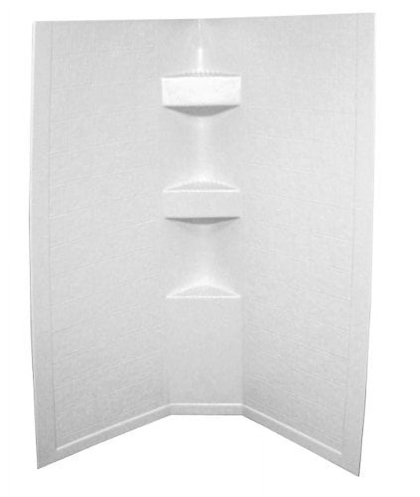 White Acrylic Neo Angle Shower Wall Surround for RVs and Homes