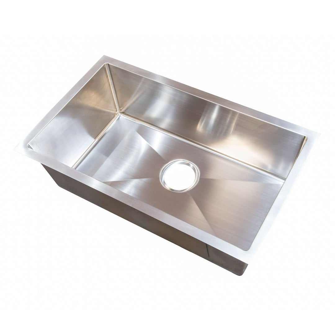 Silver Stainless Steel 25" x 15" Modern Single Bowl Sink