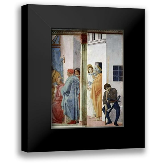 Lippi, Filippo 11x14 Black Modern Framed Museum Art Print Titled - Angel Releases Saint Peter From Prison