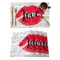 thumbnail image 1 of Lipprint Texture Placemats Set of 6 Love Letter Texture Retro Heat Insulation Washable Place Mats, Rustic Non-Slip Table Mats for Dining Table Party Kitchen Decor,13x19 Inch, 1 of 4