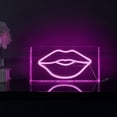 thumbnail image 1 of Lips 11.88" X 5.88" Contemporary Glam Acrylic Box USB Operated LED Neon Light, Pink, 1 of 7
