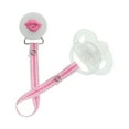thumbnail image 1 of Lips Button Pacifier Clip with Matching Ribbon, 1 of 2