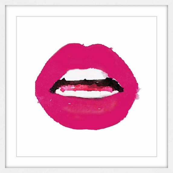 "Lips Colors Pink" Framed Painting Print