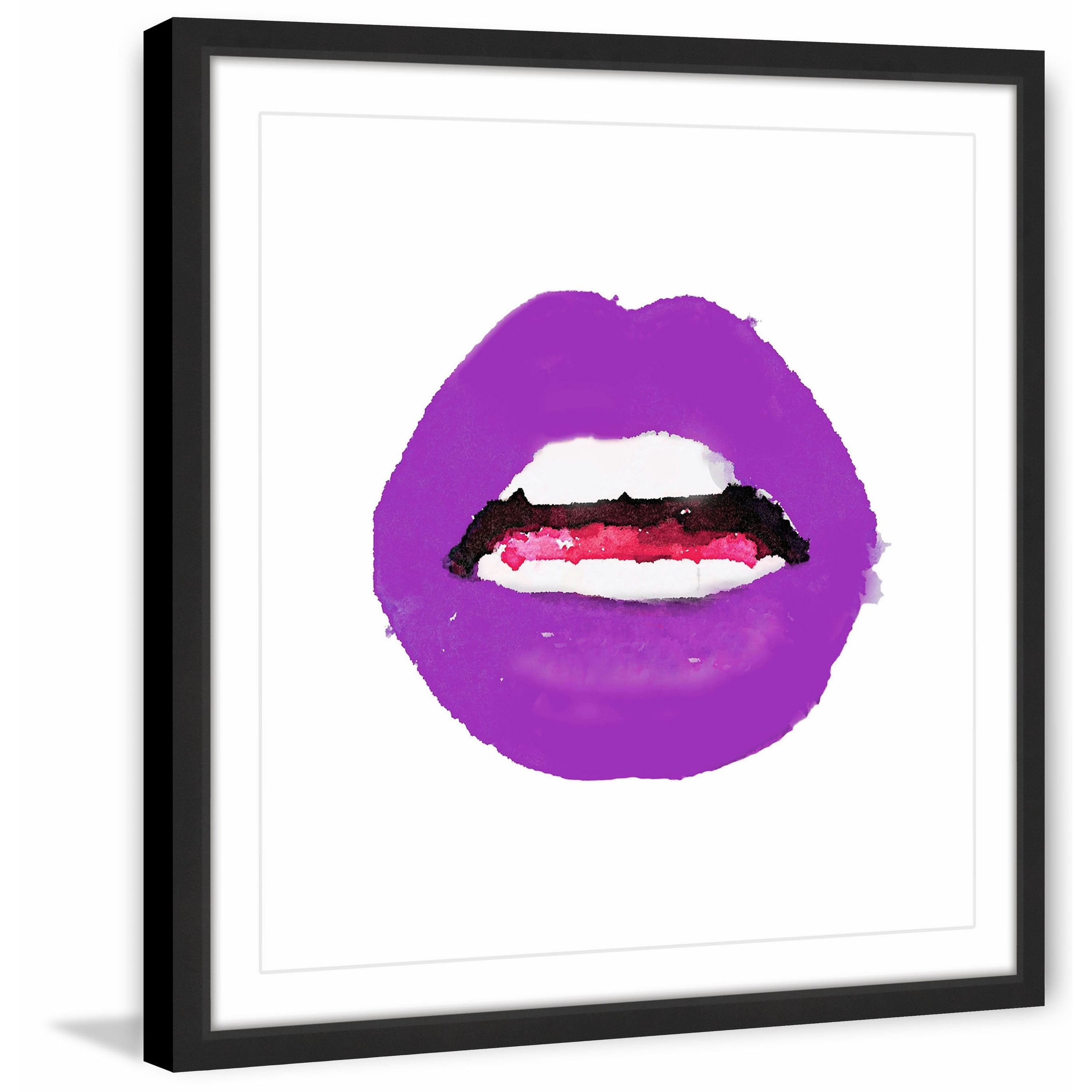 "Lips Colors Purple" Framed Painting Print