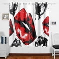 thumbnail image 1 of Lips Curtains Black Out 63 Inch Length Curtains for Sliding Glass Doors Bedroom Living Room 2 Panels Set, 1 of 5