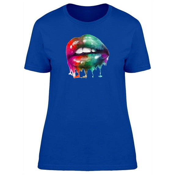 Lips Dripping Paint T-Shirt Women -Image by Shutterstock, Female Small