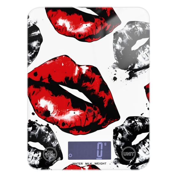 Lips Food Scale Digital Kitchen Scale Waterproof Tempered Glass Tare Function 11 lb for Baking Cooking Meal Prep