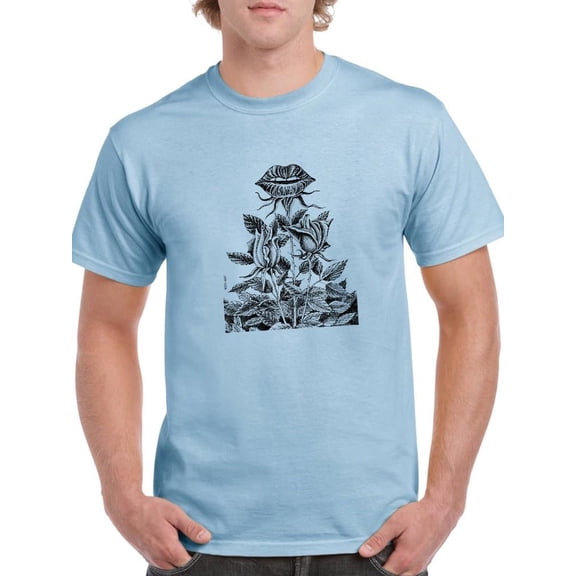 Lips For Roses T-Shirt Men -Mohsen Najafi Designs, Male Large