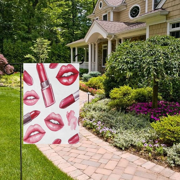 Lips Garden Flag Double Sided 12 x 18 Inch Outside Yard Decoration Outdoor Flag