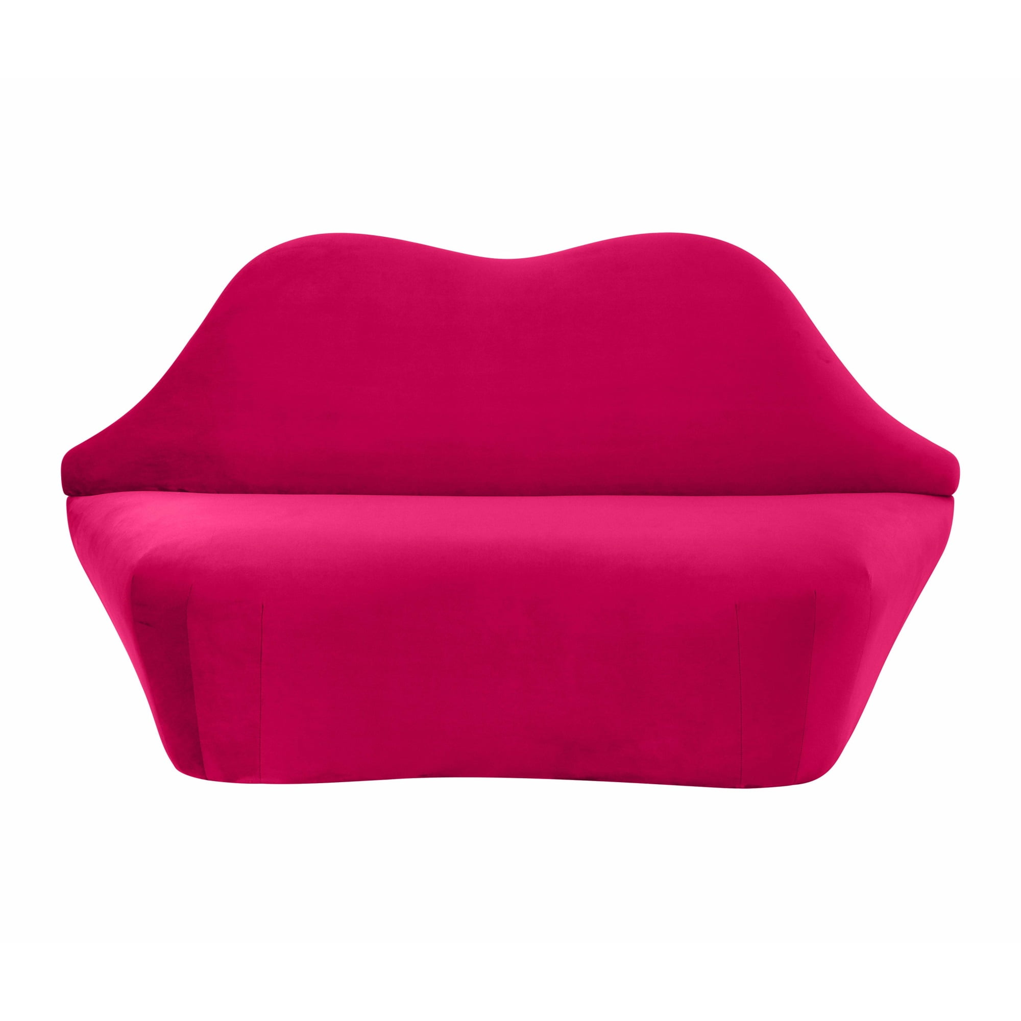 Hot Pink Velvet Lips Shaped Settee Sofa