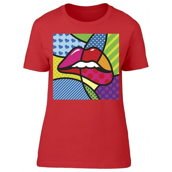 Lips Kiss Love T-Shirt Women -Image by Shutterstock, Female Medium