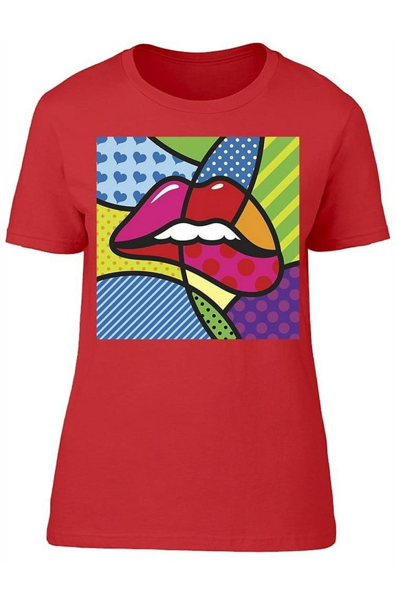 Lips Kiss Love T-Shirt Women -Image by Shutterstock, Female Medium
