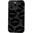 thumbnail image 1 of Lips Kiss Print Soft Silicone Phone Case for iPhone Compatible with iPhone 12 Pro, Black, 1 of 7