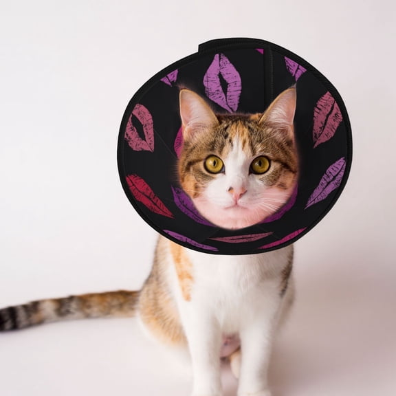 Lips Kiss Soft Pet Recovery Collar for Cats Small Dogs, Protective Elizabeth Collar for Post-Surgery, Anti-Lick & Anti-Scratch