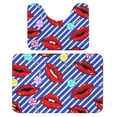 thumbnail image 1 of Lips Lolipop Pattern Bathroom Rugs, 2 Pieces Bath Rug Mat U Shaped Toilet Rugs, Soft Absorbent Bath Rugs, Machine Washable, Non-Slip Bath Mats For Tub, Shower And Bath Room, 1 of 6