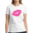 thumbnail image 1 of Lips Neon Pink Shirt for Women - S M L XL 2XL 3XL Retro Costume 90s Graphic Tee - T-Shirt 80s Party Tee Gift, 1 of 2