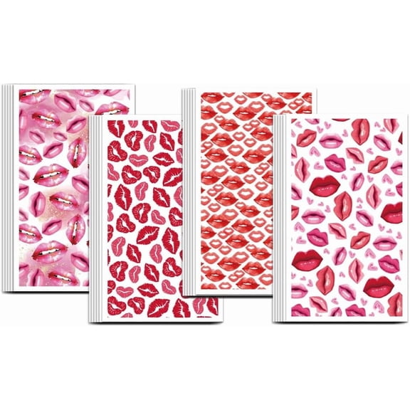 Lips Pattern Clay Transfer Paper 4 Design 24Pcs Transfer Paper for Polymer Red Lips Polymer Clay Transfers Sheets Lips Theme Small Transfers Decal for Clays Earrings Jewelry Making