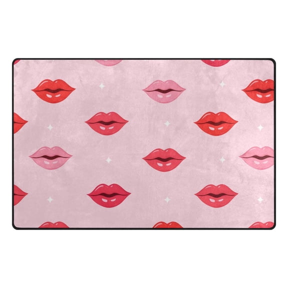 Lips Pattern Memory Foam Area Rug 31"x20" Non Slip, Absorbent, Fade Proof for Living Room, Bedroom, Office