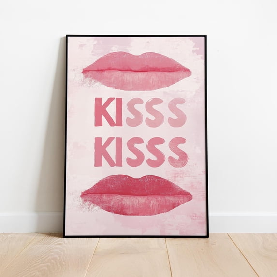 Dual Lips Lips Poster Retro Kiss Poster Chic , Poster Print Only - Walmart.com
