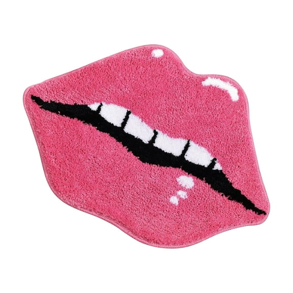 Lips Shaped Bathroom Rug Home Decor, Cute Red Bath Mat Non Slip, Absorbent, Plush Shower Rugs for Home, Bathtub