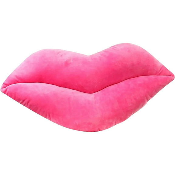 Lips Throw Pillows Smooth Soft Velvet Insert Included, Lip Shaped Pillow for Bed Living Room