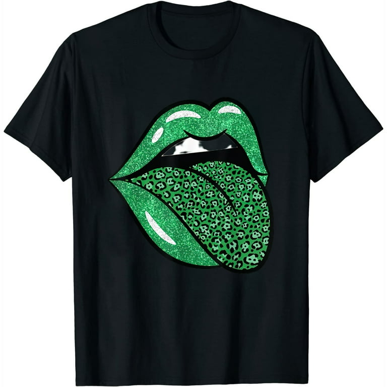 Lips And Green Tongue St Patrick's Day Trendy T-Shirt Lips And Green Tongue St Patrick's Day Trendy T-Shirt