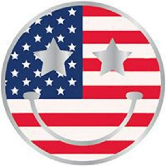 Eagle Emblems P00917 Pin - Smiley Face USA - 1 in.