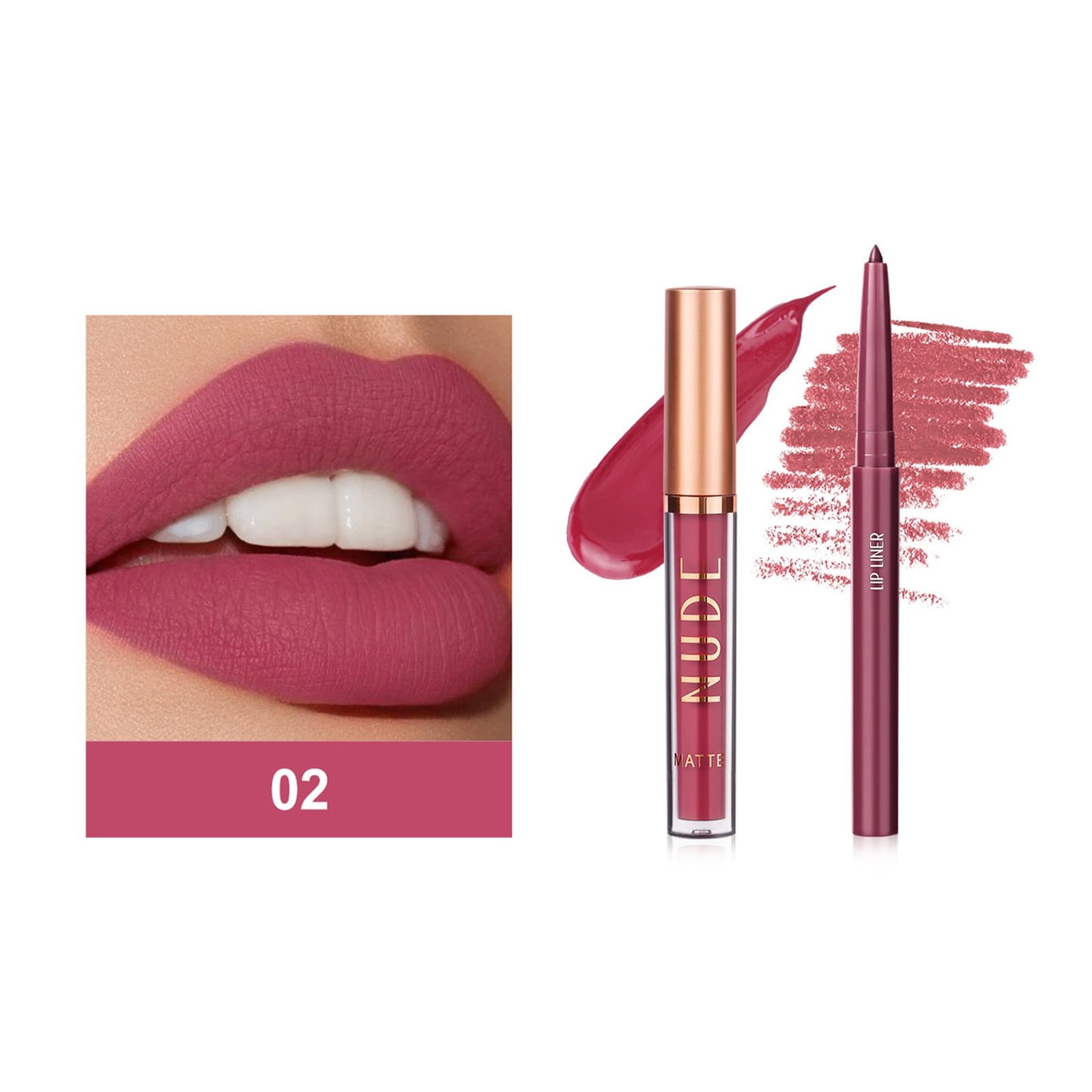 Lipstick And Lip Liner Set For Long Lasting Wear And No Cup Stains