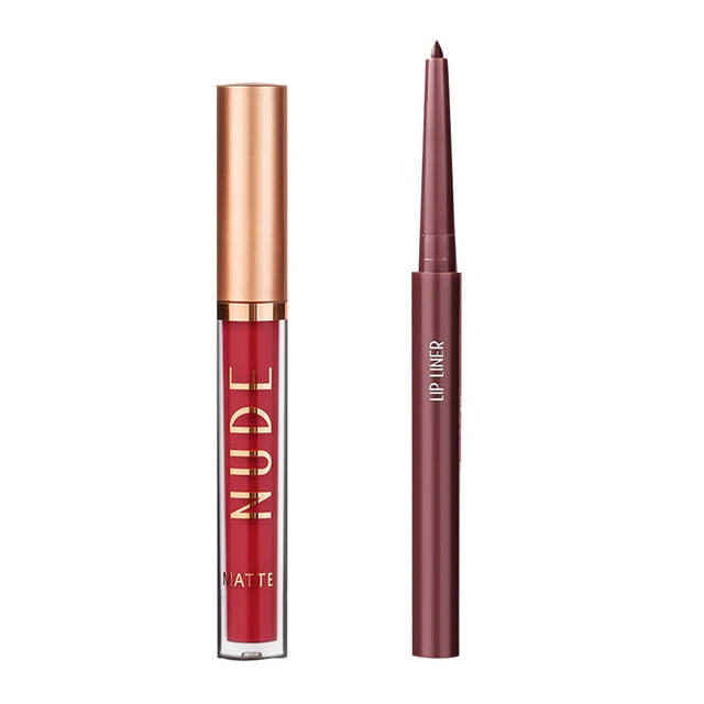 Lipstick And Lip Liner Set For Long Lasting Wear And No Cup Stains