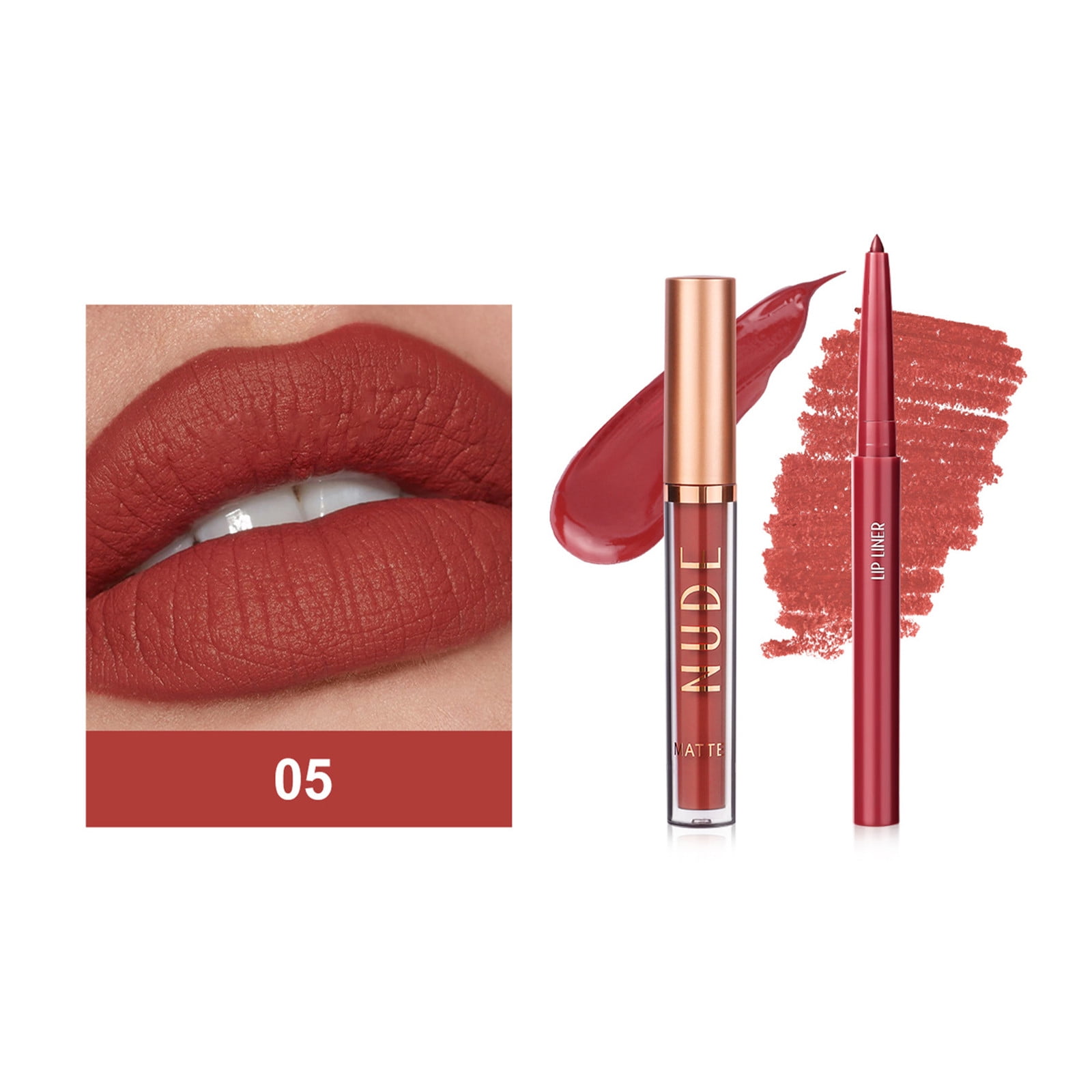 Lipstick And Lip Liner Set For Long Lasting Wear And No Cup Stains Non