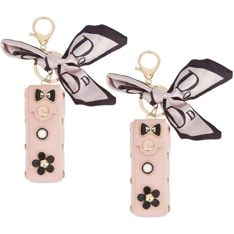 Lipstick Case Holder Inch PU Leather Chapstick Holder Keychain