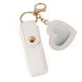 thumbnail image 1 of Lipstick Clip Keychain Pendant with Mirror Imitation Leather Lip Gloss Holder Heart-Shaped Pendant Alloy Key Ring, 1 of 8