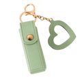 thumbnail image 1 of Lipstick Clip Keychain Pendant with Mirror Imitation Leather Lip Gloss Holder Heart-Shaped Pendant Alloy Key Ring, 1 of 8
