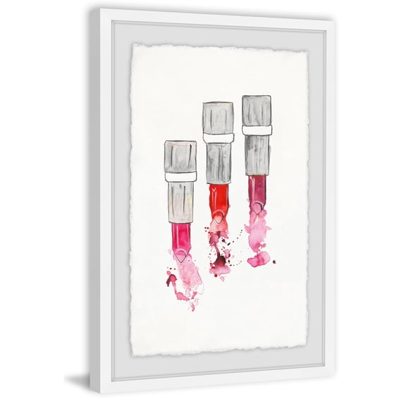 Lipstick Drip Framed Painting Print