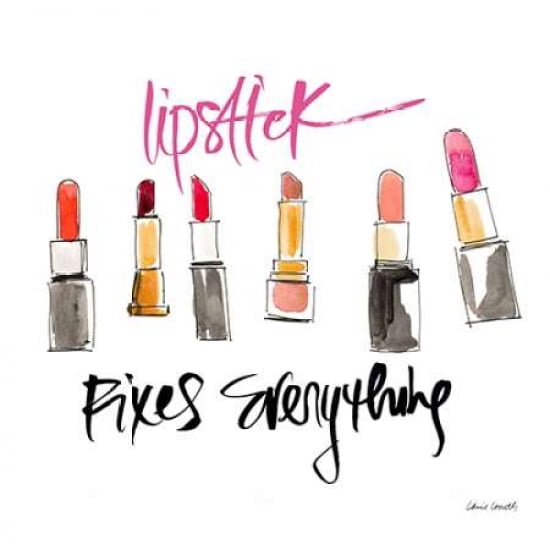 Lipstick Fixes Everything Canvas Art - Lanie Loreth (24X24)