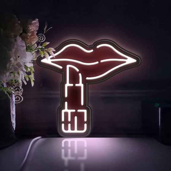Lipstick Led Light Box, Dimmable Neon-Like Light Signs USB Power for Wall Decor Bedroom Decoration, Static Light (WxH) 8"x7"