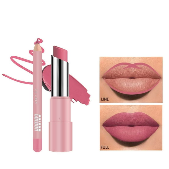 Lipstick, Lip Liner, Long-Lasting Matte Lipstick with 24-Hour Smooth Moisturizing Shine, Easy To Apply Non-Fading formula for Enhanced Lip Color and Comfortable Wear
