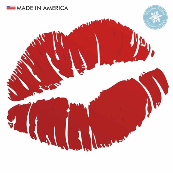 Lipstick Lips Valentine Window Cling Decoration :: Small / Large