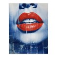 thumbnail image 1 of Lipstick Love Irresistible Lips Seduction in Blue and Red Large Wall Art Poster Print Thick Paper 18X24 Inch, 1 of 5