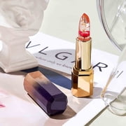 Lipstick Moisturizing Lip Balm Color Changing Lipstick Warm Lip Glaze Transparent Jelly Lipstick with Dried Flower Multiple Color Temperature Durable Hydrating Lip Care