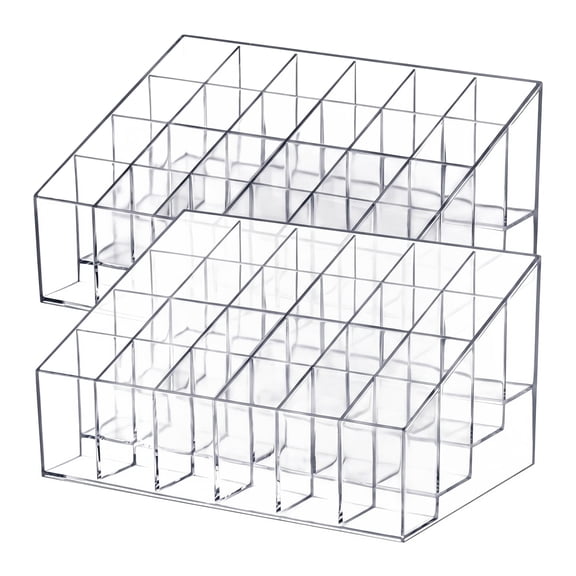 Lipstick Organizer, 24 Compartments, Makeup Storage Holder, Elegant Cosmetic Organizer for Makeup Storage & Organization(2pc)