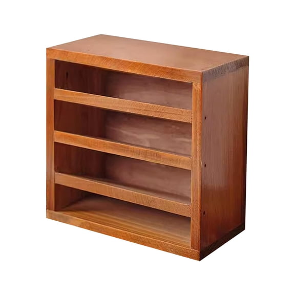 Lipstick Organizer Wooden Display Stand Storage Rack Four Tier Sturdy Design for Bathroom Bedroom Office