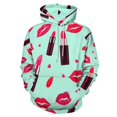 thumbnail image 1 of Lipstick Pattern Background 3D Print Hoodie Men Women Autumn Thin Pullover Sweatshirt Vintage Streetwear Tops, 1 of 6