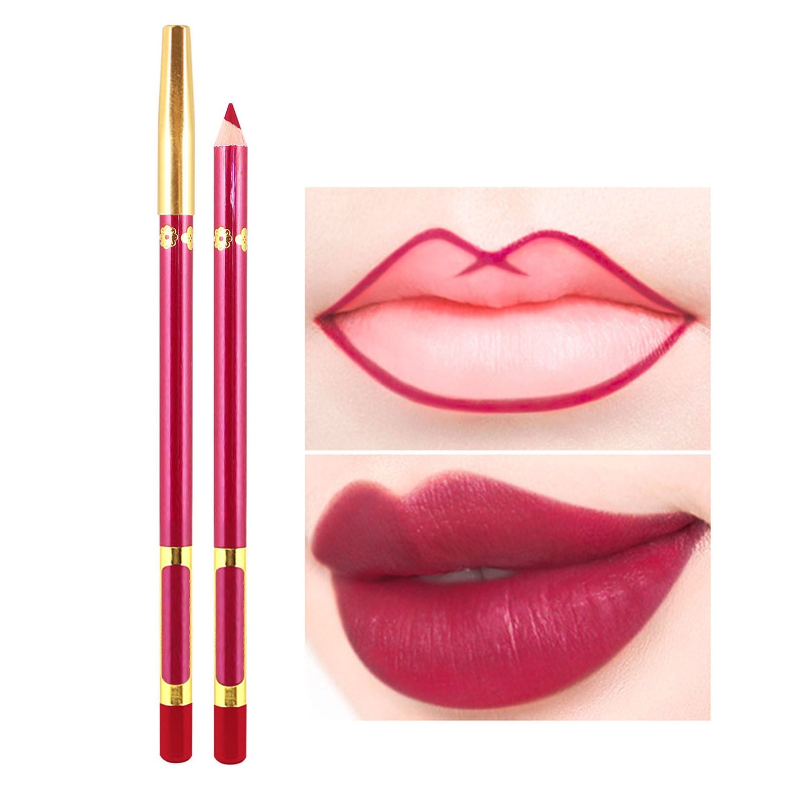 Lipstick Pencil,Soft Lip Liner Makeup,Vibrant,Blendable Formul,Non