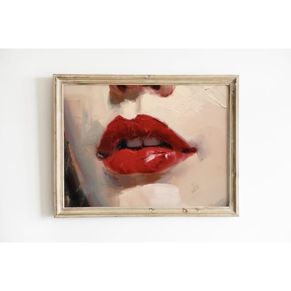 Lipstick Retro Apartment Edgy Pop Art Girly Makeup Vanity Decor, Unframed Paper Poster 8x10in