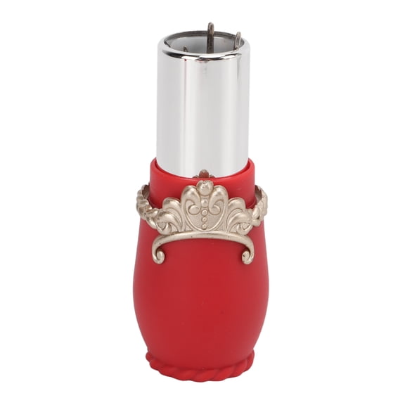 Lipstick Shape Retractable Pin Cushion with 5 Sewing Needles - Portable Plastic Needle Holder for Crafting