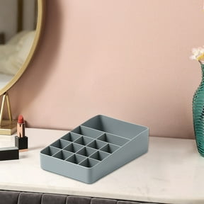 Lipstick Storage Box with Stepped Compartments, Lidless Makeup Organizer for Nail Polish Jewelry – Clear Desktop Cosmetic Holder for Vanity Office Dorm Use