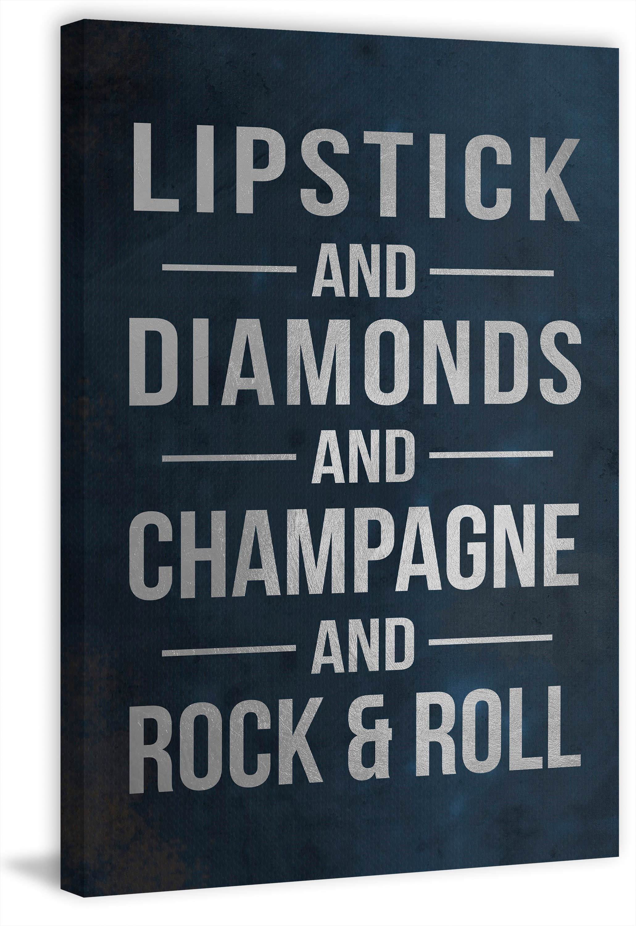 Lipstick and Diamonds Painting Print on Wrapped Canvas