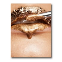 Lipstick and Makeup On The Face Of A Beautiful Model 12 in x 8 in Photography Canvas Art Print, by Designart